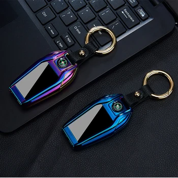 Kompas Auto Keychain Ľahšie Nabíjanie USB Osobné Cigaretový Zapaľovač Tengsten Ohrevu Drôtu Encendedores Partern Je Náhodné