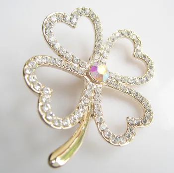 Drahokamu 4-leaf clover brošňa/kvalitnú módu drahokamu šperky brošňa/Hodvábny šál/šatka šperky