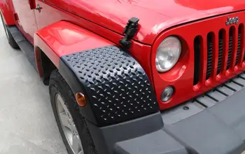 Predné Koleso Obočie Zábal Uhol Kryt Dekorácie Výbava Nálepky na Jeep Wrangler JK 2007-2017 ABS Čierne Auto Vonkajšie Príslušenstvo