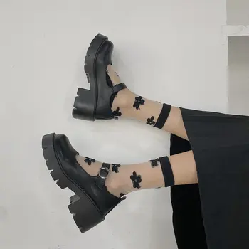 Nízky podpätok topánky žien modely Mary Jane topánky dámske Japonský vysoké podpätky, topánky platformu harajuku vintage lolita topánky na podpätkoch