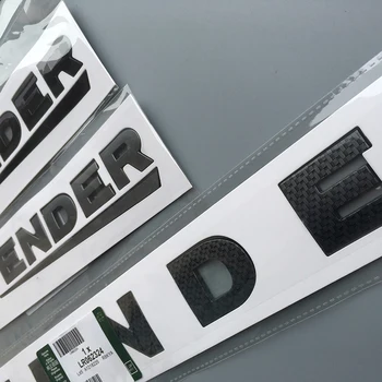 Pre DEFENDER Offroad DIY Písmená Znak Lesklý Čierny Carbon Fiber Odznak Auto Styling Refitting Predná Kapota a Nižšie batožinového priestoru Nálepky