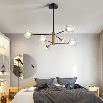 Moderné dizajnér LED G9 sklenenú guľu luster 6 lampy 8 lampy Nordic reštaurácia obývacia izba osvetlenie