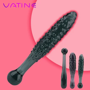 VATINE Análny Expander Masáž Prostaty Sexuálne Hračky pre Ženy, Dual Head Dildo Sklo Zadok Plug Erotické Dospelých Produkty