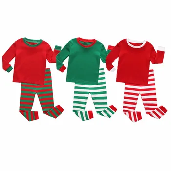 Vianoce Deti Oblečenie Sady Deti, Dlhý Rukáv Pruhované Pyžamo Sady Pyžamá Chlapci Pijamas Infantil Dievčatá Vianoce Pajama Odev