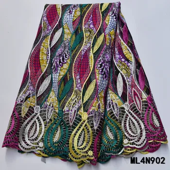 Beautifical nigérijský čipky tkaniny 2020 Módne multicolor výšivky čistý čipky textílie s kamene 5yards francúzsky šnúrky ML4N902