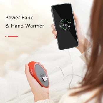 8000mAh Power Bank Nabíjateľná Ručné Teplejšie Zimné Ohrievač Poverbank pre iPhone 11 pro Xiao Powerbank Narodeniny Vianočný Darček