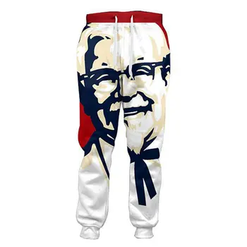 Vtipné KFC Plukovník 3D Joggers Nohavice Mužov Príležitostné Voľné Nohavice Nohavice pánske Oblečenie Pre Unisex Hip Hop Štýl Pantalon Homme