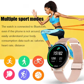 LIGE Smart Hodinky Ženy Nepremokavé Fitness Tracker 9.0 mm ultra-tenké telo Srdcovej frekvencie, Krvného Tlaku SmartWatch Mužov Pre IOS a Android
