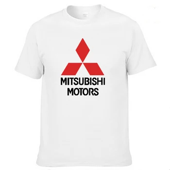 Pánske Krátke Rukáv Mitsubishi Auto Logo T-shirt Lete bežné mužské jednofarebné Bavlnené Tričká Módne HipHop Harajuku Mužov Oblečenie