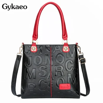 Gykaeo Luxusné Kabelky Ženy Tašky Módny Návrhár List Black Red Tote Bag Ladies Veľkú Kapacitu Messenger Tašky Cez Rameno, Bolsa