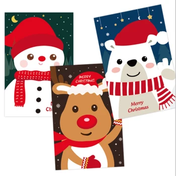 10 ks Veselé Vianočné Pohľadnice Nový Rok Pohľadnicu Darčekové Karty Xmas Party Vianočný strom dekorácie