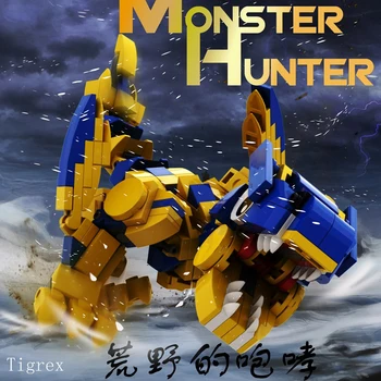 PS4/XBOXONE Monster Hunter Q Verzia Tigrex Bloky DIY Model Speelgoed MINI Bloky HRAČKA Akcie Obrázok Speelgoed Voor Kinderen
