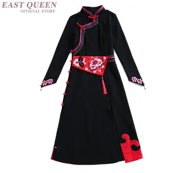 Ženy Čínskej tradičnej orientálnej qipao cheongsam šaty národnej tunika výšivky elegantné dlhé Čínske šaty AA3443 F