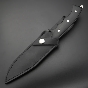 Vonkajšie Prežitie Nôž Full Tang Pevnou Čepeľou Noža z Nehrdzavejúcej Ocele 58HRC Ručné Nôž s Drevenou Rukoväťou