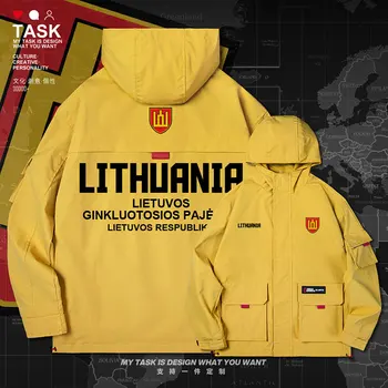 Litva litovská LTU mužov bunda s kapucňou Land Force logo armády ventilátor Vojenské windbreaker národ top mens kabát jeseň oblečenie
