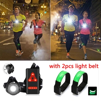 Vonkajšie Športové svietenie LED Noc Cyklistické Baterka Výstražné Svetlá USB Nabíjanie Hrudníka Lampa LED Pás Chôdza, Jogging Noc
