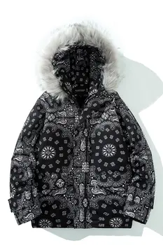 IEFB pánskeho oblečenia hip hop voľné zime teplý kabát pre mužov kešu kvet bavlny vatovaný kabát pribrala kapucňou módne bundy 9Y4267