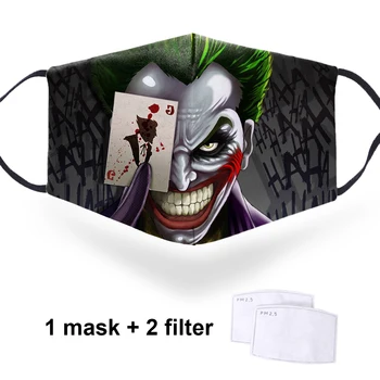 Horor Zábavné Žolíky Tlač Úst Muffles pre Ženy, Muža, PM2.5 Filtračný Papier masky Opakovane Umývateľný Ochranné Anti-Prach 3D Masku