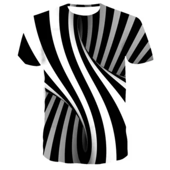 Detské 3D T-shirt 4-14 Rokov Farebné Vírivá T-shirt 2020 Lete Chlapci a Dievčatá Topy T-shirt Deti