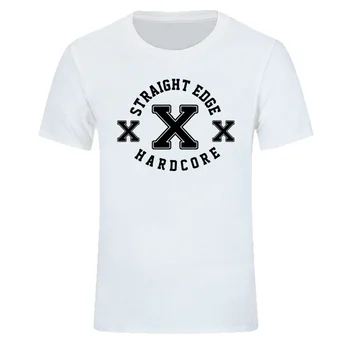 2019 Nové Letné Módy Mužov Jednoduché Krátke Rukávy Bavlna T-Shirt Straight Edge Hardcore Populárny Štýl Človeka T-Shirt