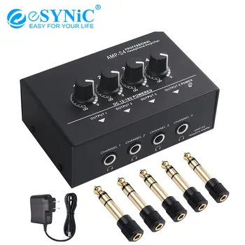 ESYNiC Slúchadlový Zosilňovač S 4-Kanálový Prenosný Stereo TRS Slúchadlá Výstup Jack a TRS Audio Vstup pre divadelné Aplikácie