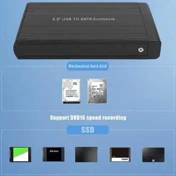 USB2.0 SATA 3.5 palcový HDD Prípade SSD Poľa Až 6TB Hliníkovej Zliatiny Externý Pevný Disk Krytu jednotky ssd (Solid State Disk Kryt Box