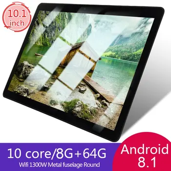 KT107 kola otvor tablet Nand Flash 64 GB10.1 Palcový HD Veľké Obrazovky PRE Android Verziu 8.10 Prenosný Tablet 8G+64 G Black Tablet