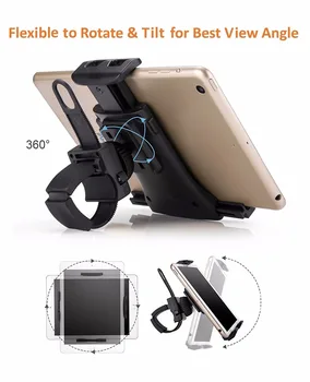 Stojan tabletu Pružné Spony Mount Držiak Krytý Telocvični Riadidlá na bežiacom páse rotopedy Telefón Držiak podporu pre iPad iPhone