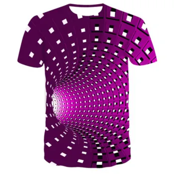 Detské 3D T-shirt 4-14 Rokov Farebné Vírivá T-shirt 2020 Lete Chlapci a Dievčatá Topy T-shirt Deti