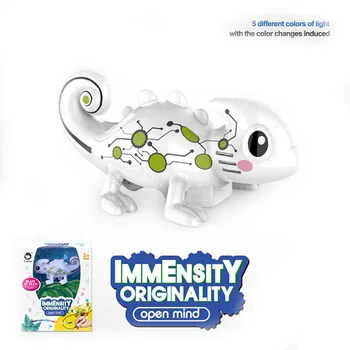Deti Magic Induktívne Chameleon Model Hračka [Vyplýva, Black Line] s 5 Premenlivé Farby + 5 Rôznych Zvuk +Čierny Pero Čarovná Hračka