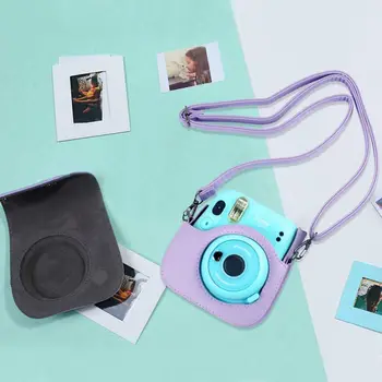1pcs Prenosné Ochranné Fotoaparát Prípade Taška Kožené Pre Fujifilm Instax Mini 11 Instantné Fotoaparát Prípade Taška Kryt S Nastaviteľný Pásik