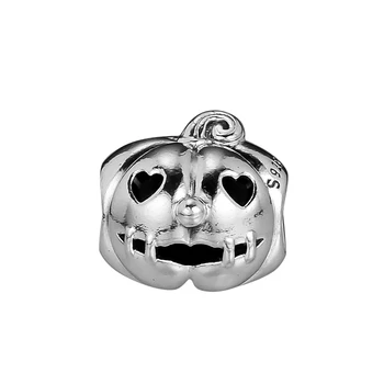 Halloween 925 Sterling Silver Sladké Tekvica Charms Korálky Hodí Pandora Kúzlo Náramok DIY Šperky, Takže Príslušenstvo kralen