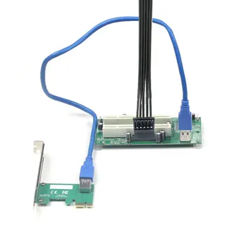 XT-XINTE PCI-E Express X1 na Duálny slot karty PCI Stúpačky Rozšíriť Karty Adaptéra USB 3.0 Pridať na Karty Prevodník s SATA 15 kolíkový Napájací Kábel