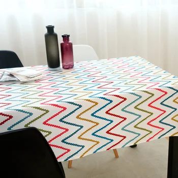 Nordic Jednoduchosť Obrus Farebné Pruhované Bielizeň Bavlna, Vyšívané Obdĺžnik obrus Domov Reštaurácia Čaj obrus