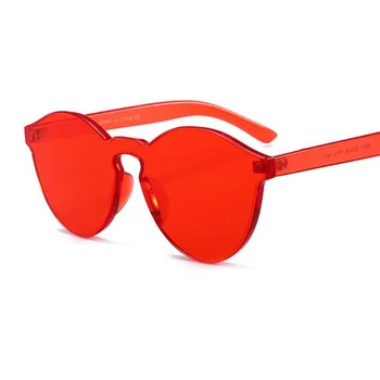 Módne Farebné Cat Eye Slnečné okuliare Ženy, Luxusné bez obrúčok slnečné Okuliare Značky Dizajnér Vintage Transparentné červené Okuliare Unisex Gafas