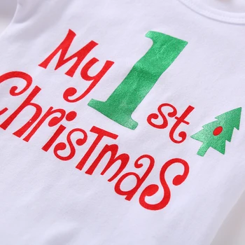 4Pcs Novorodenca Deti Dievča Vianočné Oblečenie Romper Topy Tutu Sukne Oblečenie Set