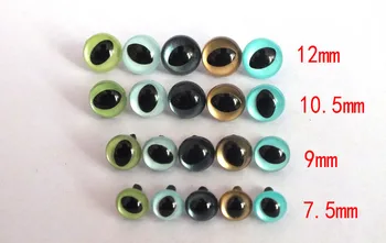 40pcs 7,5 mm-12 mm zmiešané veľkosť zmiešané farby cat hračka oči môžete vybrať