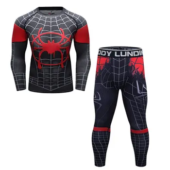 Nové 3D kolo krku tlače Captain Marvel T-shirt s rovnakým odseku vyhovovali Fulian 4 dlhým rukávom pančuchové nohavice