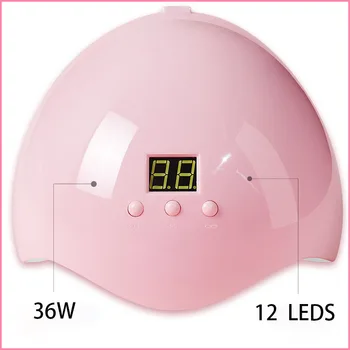 36W LED Lampa na Nechty, s 12 Ks Led UV Lampa na Nechty Stroj Vytvrdzovania Sušenie Nechty Lampa 30s/60s/99s Časovač USB Konektor