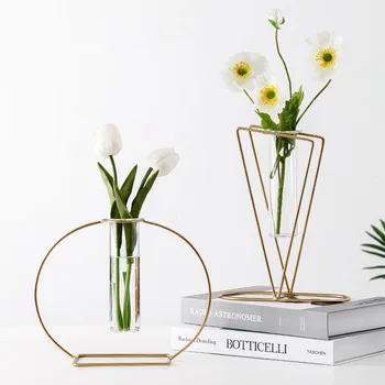 Kvetina Stand Železa Domova Nordic Moderné Dekorácie, Sklo Dizajn Hydroponics Poschodí Váza Úložný Kôš Rastlín Police Príslušenstvo