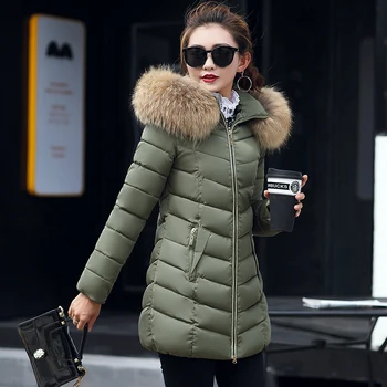 2020 Nová zimná bunda ženy teplé kožušiny dlhá srsť bavlna vetrovka módne slim hrubé žien bunda, kabát manteau femme