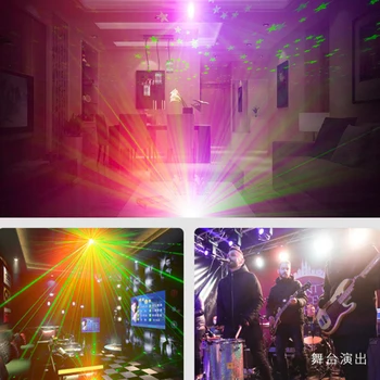 Mini RGB Disco Svetlo 60 Vzory DJ LED Laserové Fáze Projektor Ovládanie Hlasom Laserové Svetlo USB Nabíjateľné Strany KTV Účinok Lampy