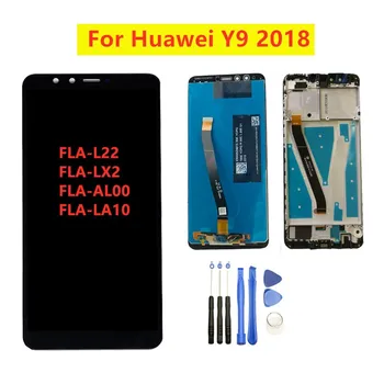 Pre Huawei Y9 2018 FLA L22 LX2 LX1 LX3 LCD Displej Dotykový Displej Digitalizátorom. S montážou Rámu Pre Huawei Y9 2018 LCD Náhradné