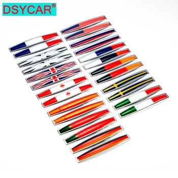 DSYCAR 1Pair 3D Premium Kovové Národnej Vlajky Auto Strane Blatník Zadný Kufor, Znak, Odznak Nálepky pre Autá