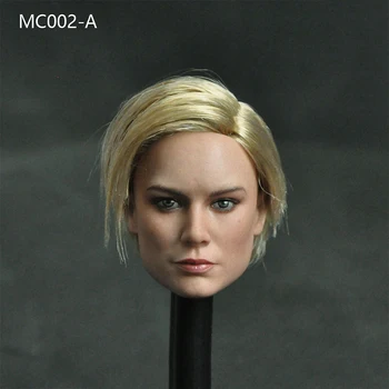 Fanúšikovia zber MC002 1/6 žena akcie obrázok bábika hlavu Brie Larson Hlava Samice Sculpt s Dlhými Golen Vlasy pre 12inches Tela