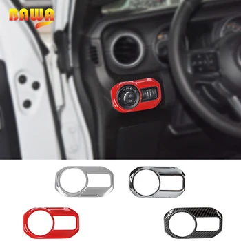 BAWA Interiérové Lišty ABS Spínač Svetlometov Dekorácie Rám pre Jeep Wrangler JL 2018 Červené Auto Interiéru Nálepky