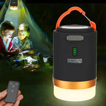 Prenosné Camping Svetlo Diaľkové Ovládanie LED Camping Lampa 4800mah Batérie Vonkajšie Nepremokavý Stan Lampy Svietidlá Núdzového osvetlenia