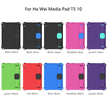 Prípad tabletu Pre Huawei MediaPad T5 10.1 Ťažkých Shockproof Deti Silikónové puzdro Ramenný Remienok na Ruku Kryt na Huawei MediaPadT5