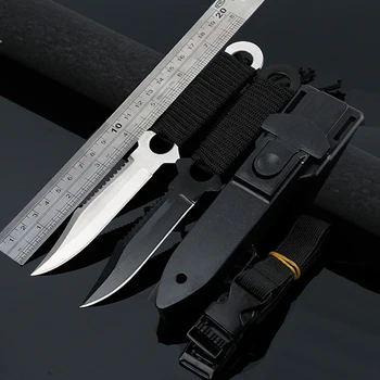 Nové Vojenské Nože z Nehrdzavejúcej Ocele Pevnou Čepeľou Taktický Nôž Vonkajšie Potápanie Lovecký Nôž na Prežitie, Camping Nože +ABS Prezervatívy