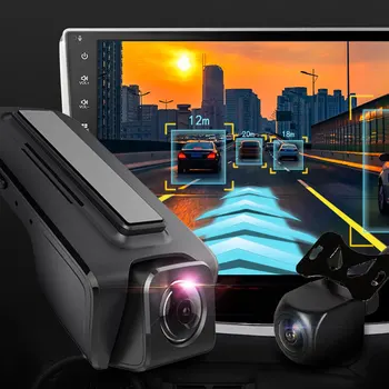 SAMEUO U100 Dash cam Predné a zadné ADAS 720P 1080P USB Car DVR Kamera Android, Video rekordér pre nočné videnie pre vodičov